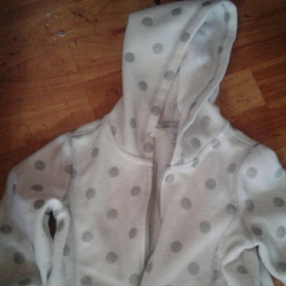 Girls toughening hoodie white silver dot